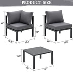 Ensemble de meubles de jardin en aluminium Zenova 5/7 pièces, canapé d'extérieur sectionnel