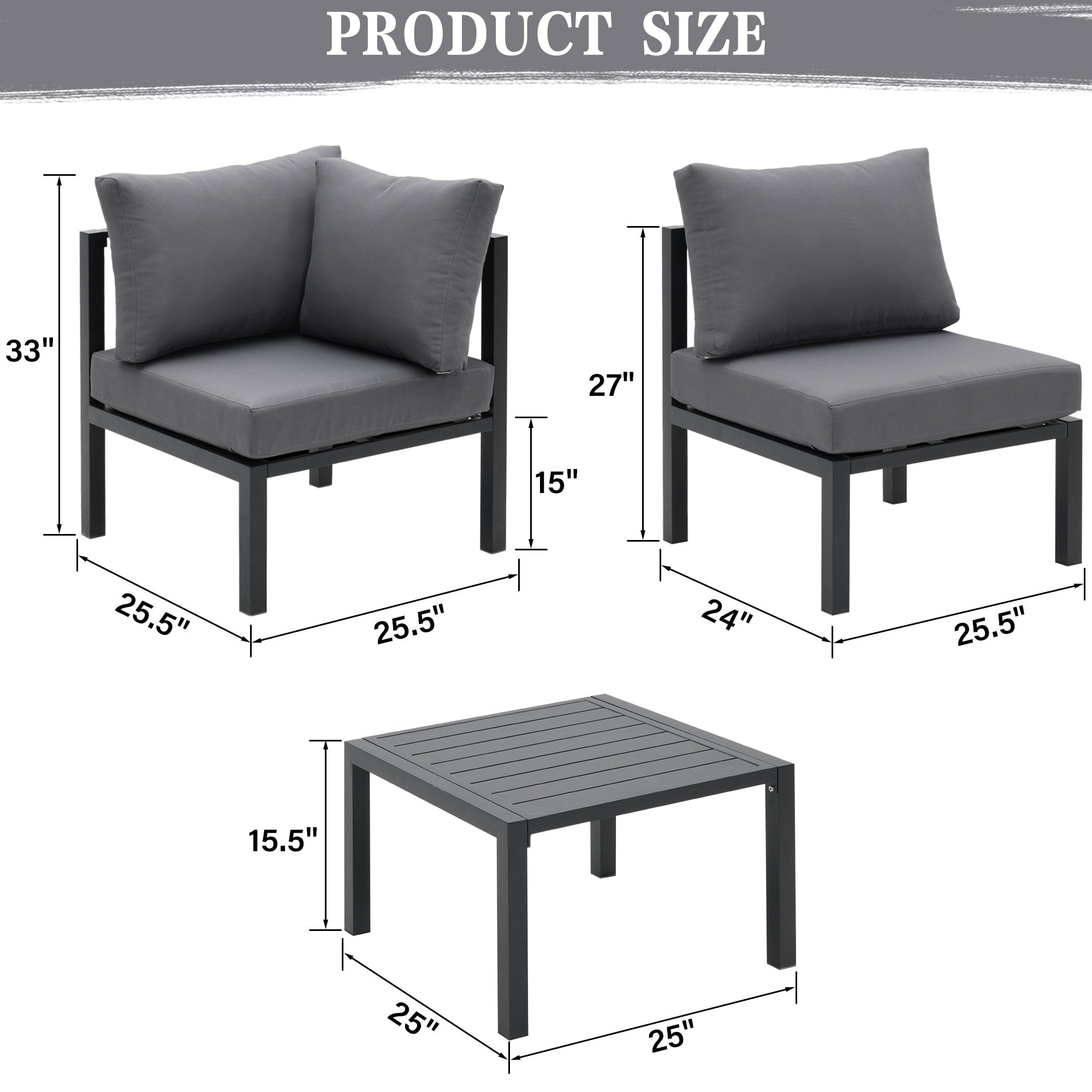 Ensemble de meubles de jardin en aluminium Zenova 5/7 pièces, canapé d'extérieur sectionnel