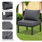 Ensemble de meubles de jardin en aluminium Zenova 5/7 pièces, canapé d'extérieur sectionnel