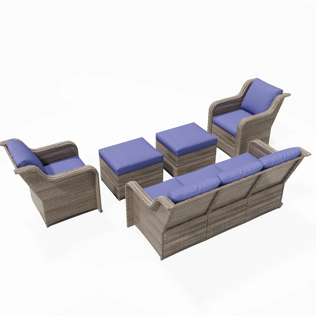 Ensembles de conversation pour patio Zenova, chaises et canapés en rotin et osier, sièges pour meubles de patio