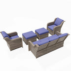 Ensembles de conversation pour patio Zenova, chaises et canapés en rotin et osier, sièges pour meubles de patio