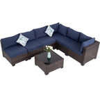 Ensembles de conversation pour patio Zenova, chaises et canapés en rotin et osier, sièges pour meubles de patio