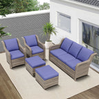 Ensembles de conversation pour patio Zenova, chaises et canapés en rotin et osier, sièges pour meubles de patio