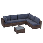 Ensembles de conversation pour patio Zenova, chaises et canapés en rotin et osier, sièges pour meubles de patio