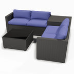Ensembles de conversation pour patio Zenova, chaises et canapés en rotin et osier, sièges pour meubles de patio