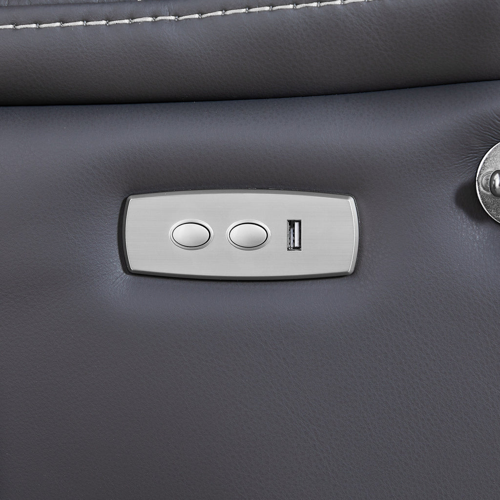 Fauteuil inclinable électrique à gravité zéro avec dossier réglable, massage, chauffage lombaire, port USB, support pour téléphone et poches latérales