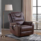 Fauteuil inclinable électrique à gravité zéro avec dossier réglable, massage, chauffage lombaire, port USB, support pour téléphone et poches latérales