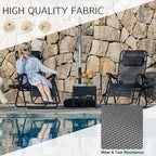 Chaise longue d'extérieur pliable à gravité zéro avec appui-tête, porte-gobelet et plateau amovible