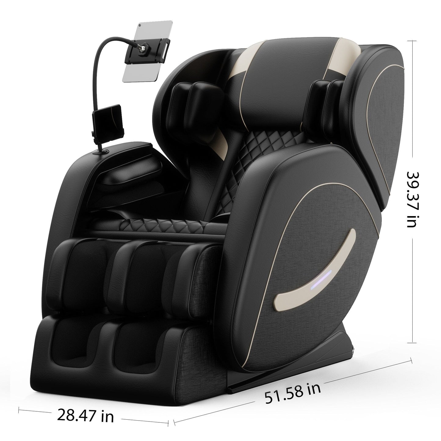 Fauteuil inclinable de massage à gravité zéro avec massage à air complet du corps et Bluetooth