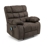 Fauteuil inclinable électrique Zoi, 5 modes de massage, tissu marron capitonné