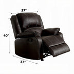 Fauteuil inclinable à bascule manuel Zuru Motion, similicuir marron moelleux