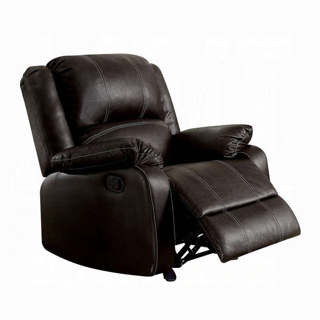 Fauteuil inclinable à bascule manuel Zuru Motion, similicuir marron moelleux