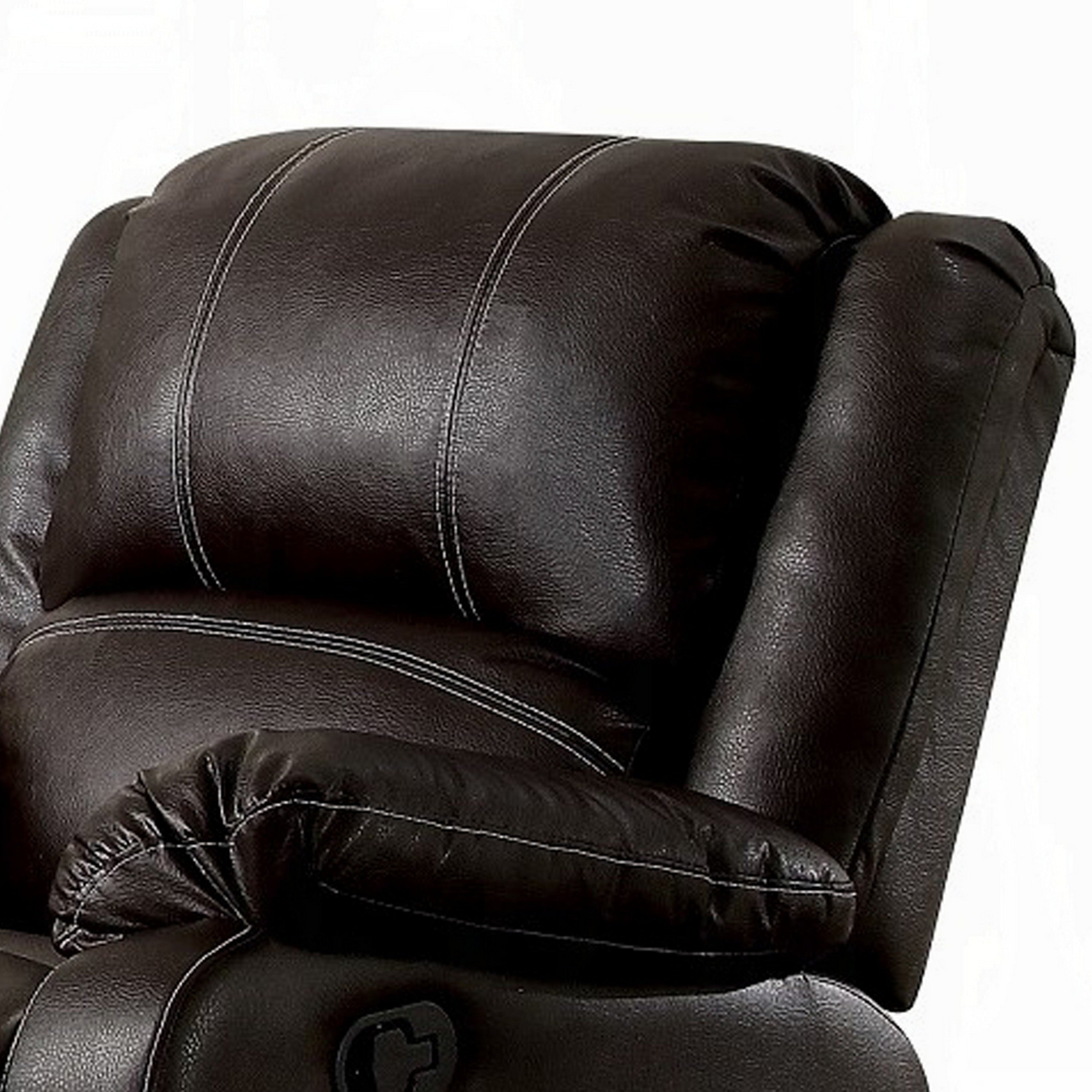 Fauteuil inclinable à bascule manuel Zuru Motion, similicuir marron moelleux