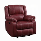 Fauteuil inclinable à bascule manuel Zuru Motion, similicuir rouge foncé moelleux