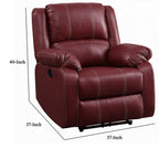 Fauteuil inclinable à bascule manuel Zuru Motion, similicuir rouge foncé moelleux