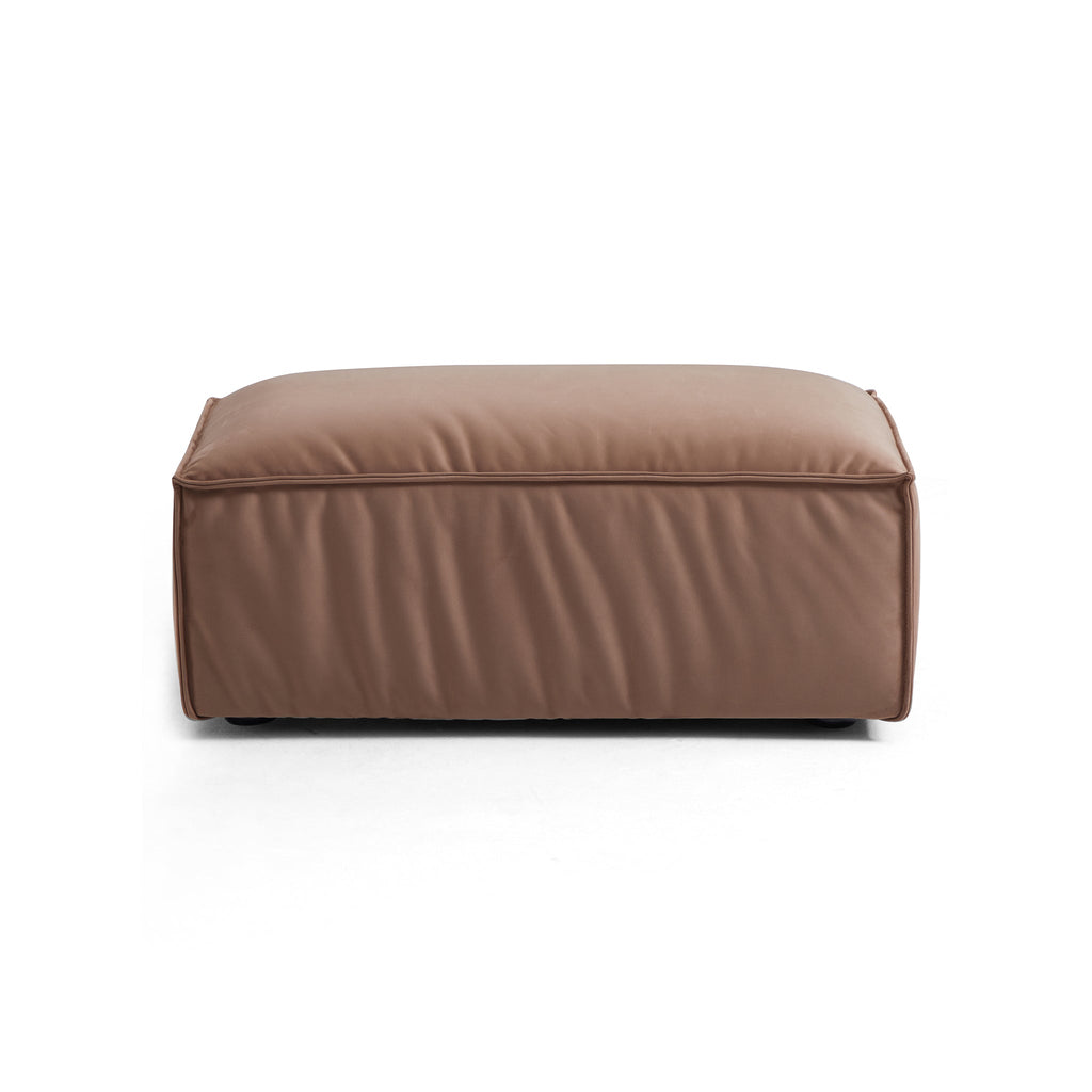 Pouf de luxe minimaliste en tissu marron