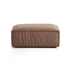 Pouf de luxe minimaliste en tissu marron