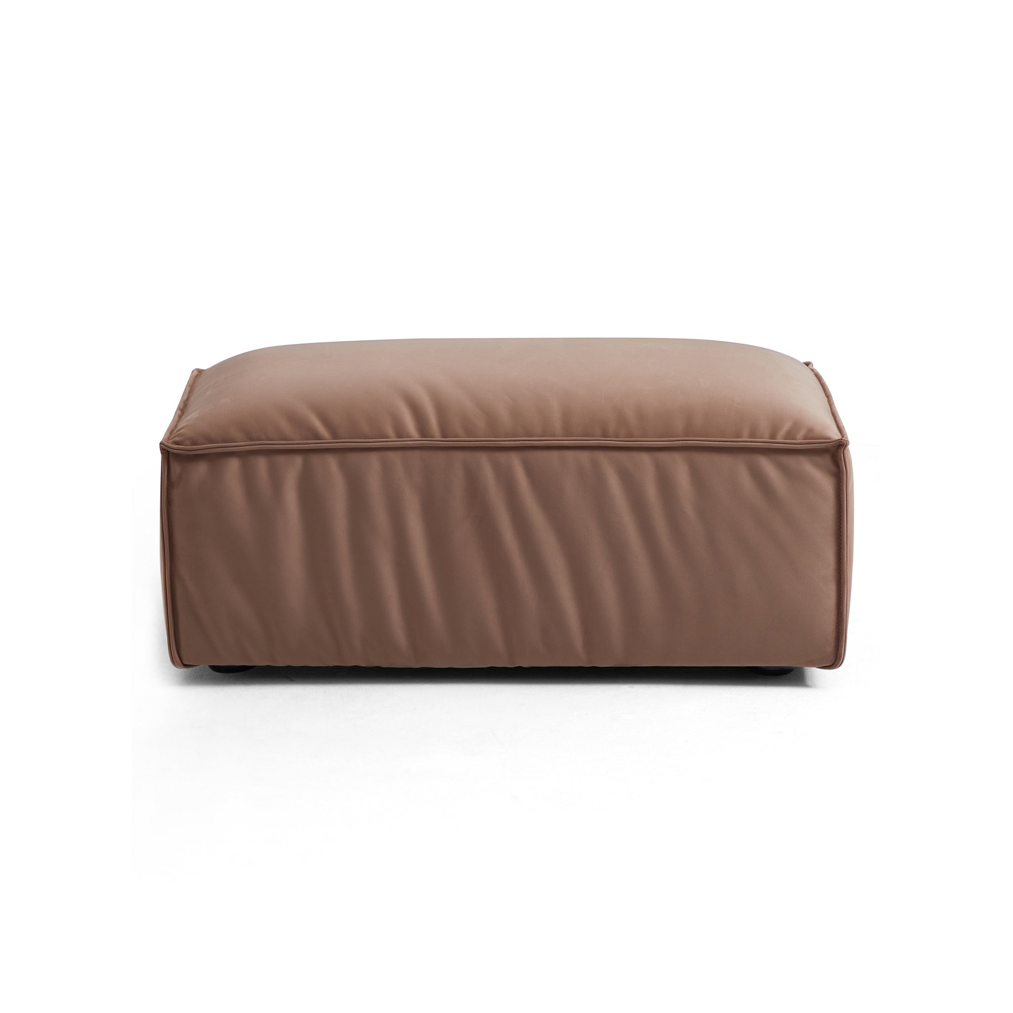 Pouf de luxe minimaliste en tissu marron