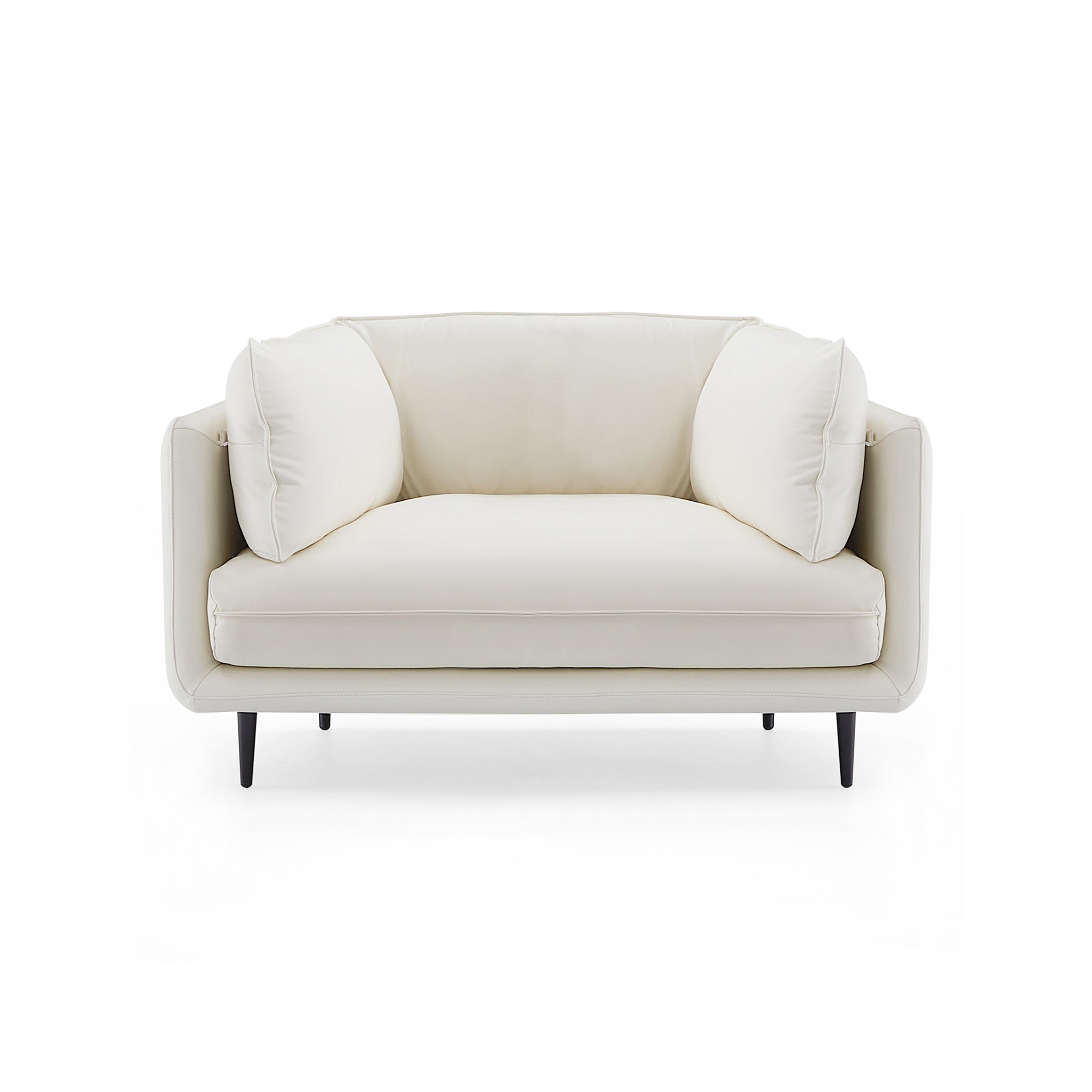 Vanilla White Leather Armchair