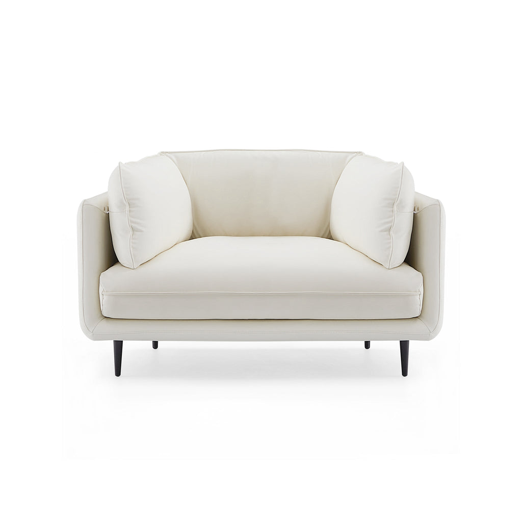 Vanilla White Leather Armchair