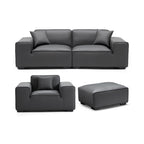 Domus Modular Dark Gray Leather Sofa Set