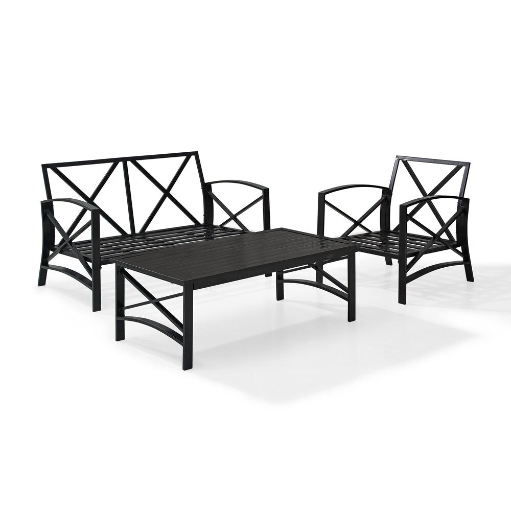 Ensemble de 3 canapés d'extérieur Crosley Kaplan - 95,5 L x 66,5 P x 36 H