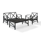 Ensemble de meubles de patio d'extérieur Crosley Kaplan 3 pièces - 95,5 L x 66,5 P x 36 H