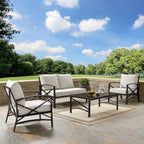 Ensemble de meubles de patio d'extérieur Crosley Kaplan 4 pièces - 138,75 L x 72,19 P x 32 H