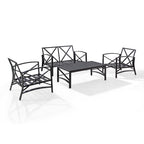 Ensemble de meubles de patio d'extérieur Crosley Kaplan 4 pièces - 138,75 L x 72,19 P x 32 H