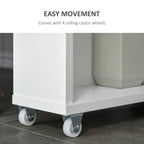Meuble de salle de bain fin Kleankin avec roulettes, rangement et étagères en bois pour petits espaces, blanc