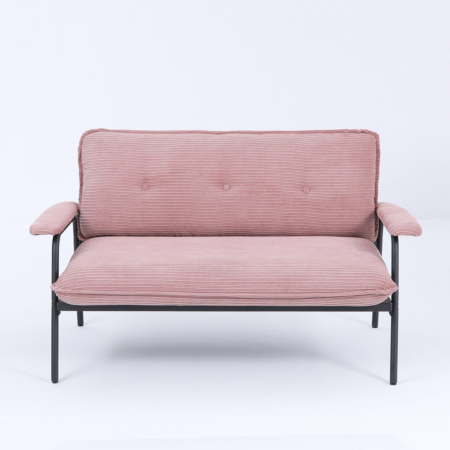 Canapé compact 2 places de 53 pouces avec cadre en métal, design moderne, idéal pour les petits espaces