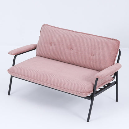 Canapé compact 2 places de 53 pouces avec cadre en métal, design moderne, idéal pour les petits espaces