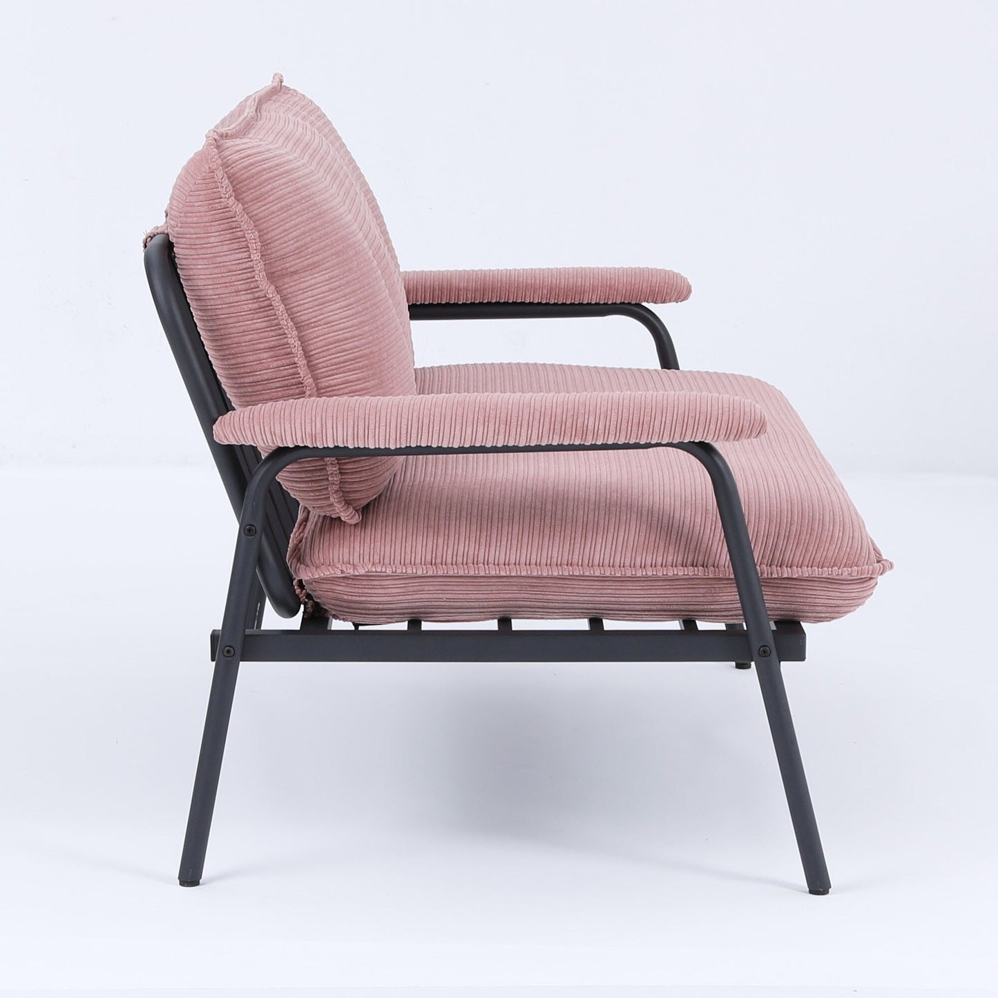 Canapé compact 2 places de 53 pouces avec cadre en métal, design moderne, idéal pour les petits espaces