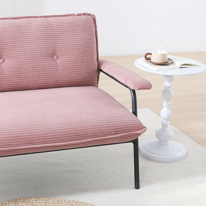 Canapé compact 2 places de 53 pouces avec cadre en métal, design moderne, idéal pour les petits espaces