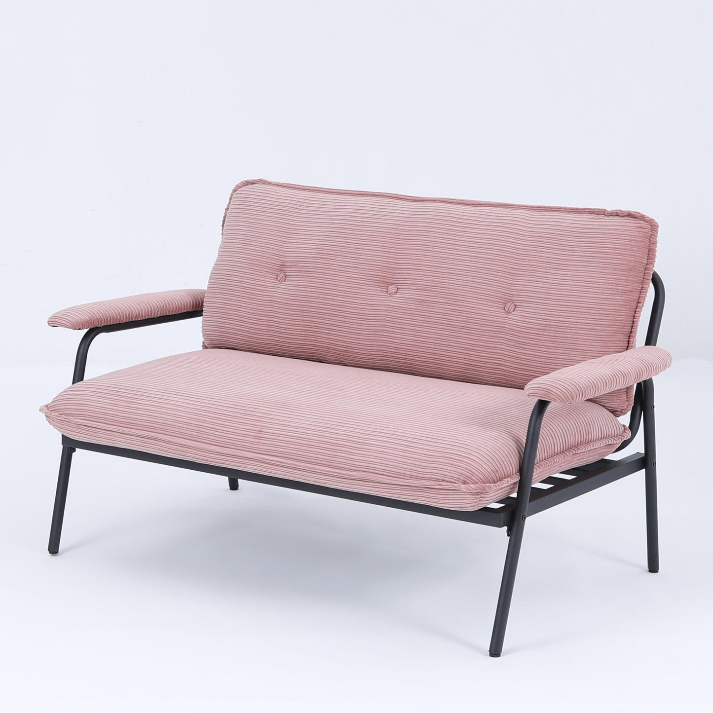 Canapé compact 2 places de 53 pouces avec cadre en métal, design moderne, idéal pour les petits espaces