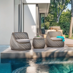 Strafford Woven Patio Lounge Set with Cushions