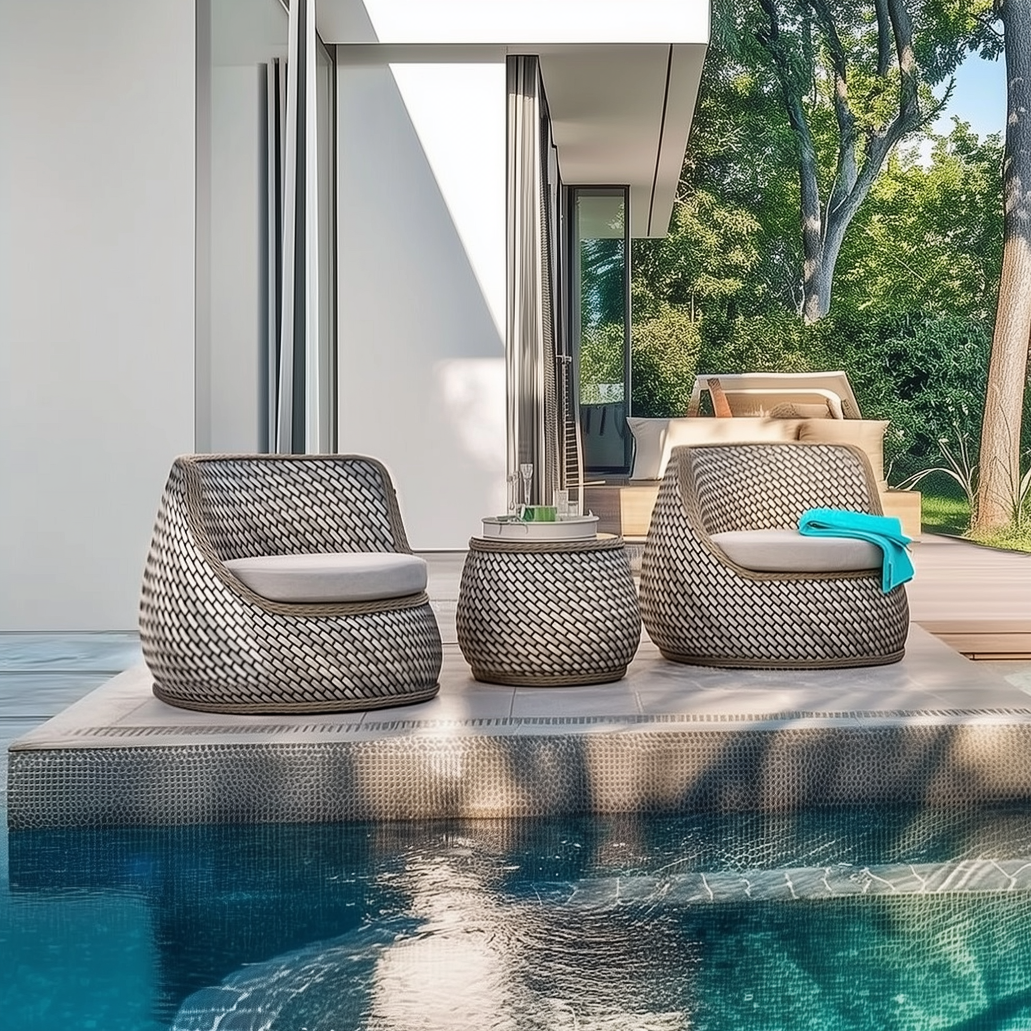 Strafford Woven Patio Lounge Set with Cushions