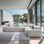 Canapé d'angle modulaire gris Freedom