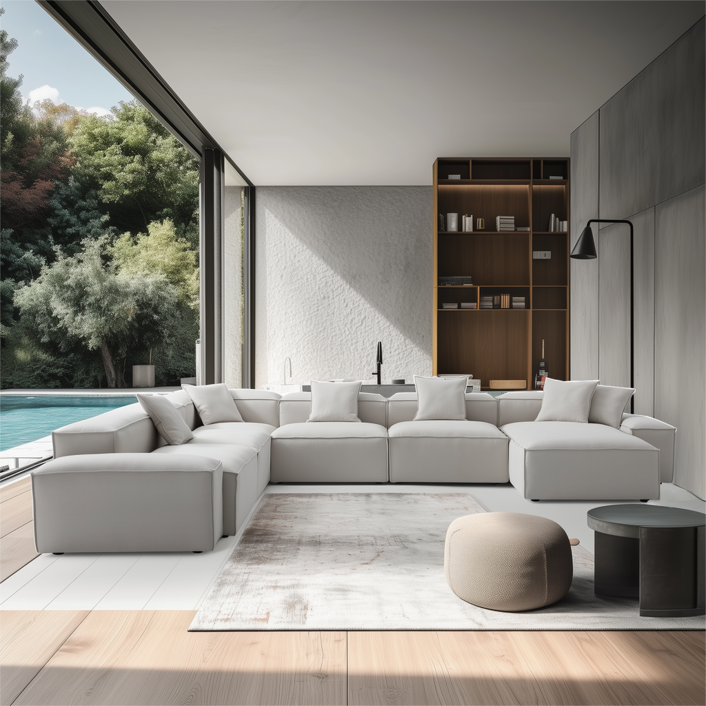 Canapé sectionnel en U gris Freedom Modular