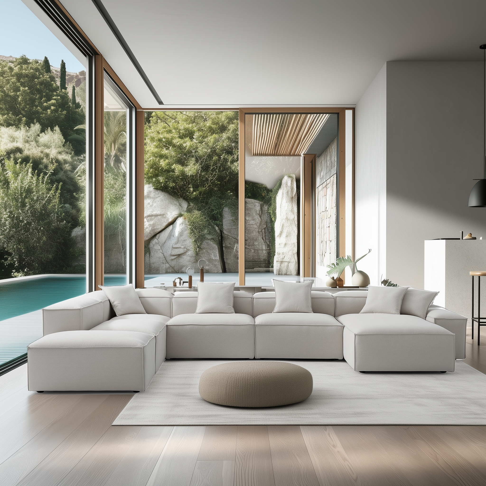 Freedom Modular Gray Open-End Sectional Sofa