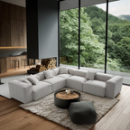 Canapé d'angle modulaire gris Freedom