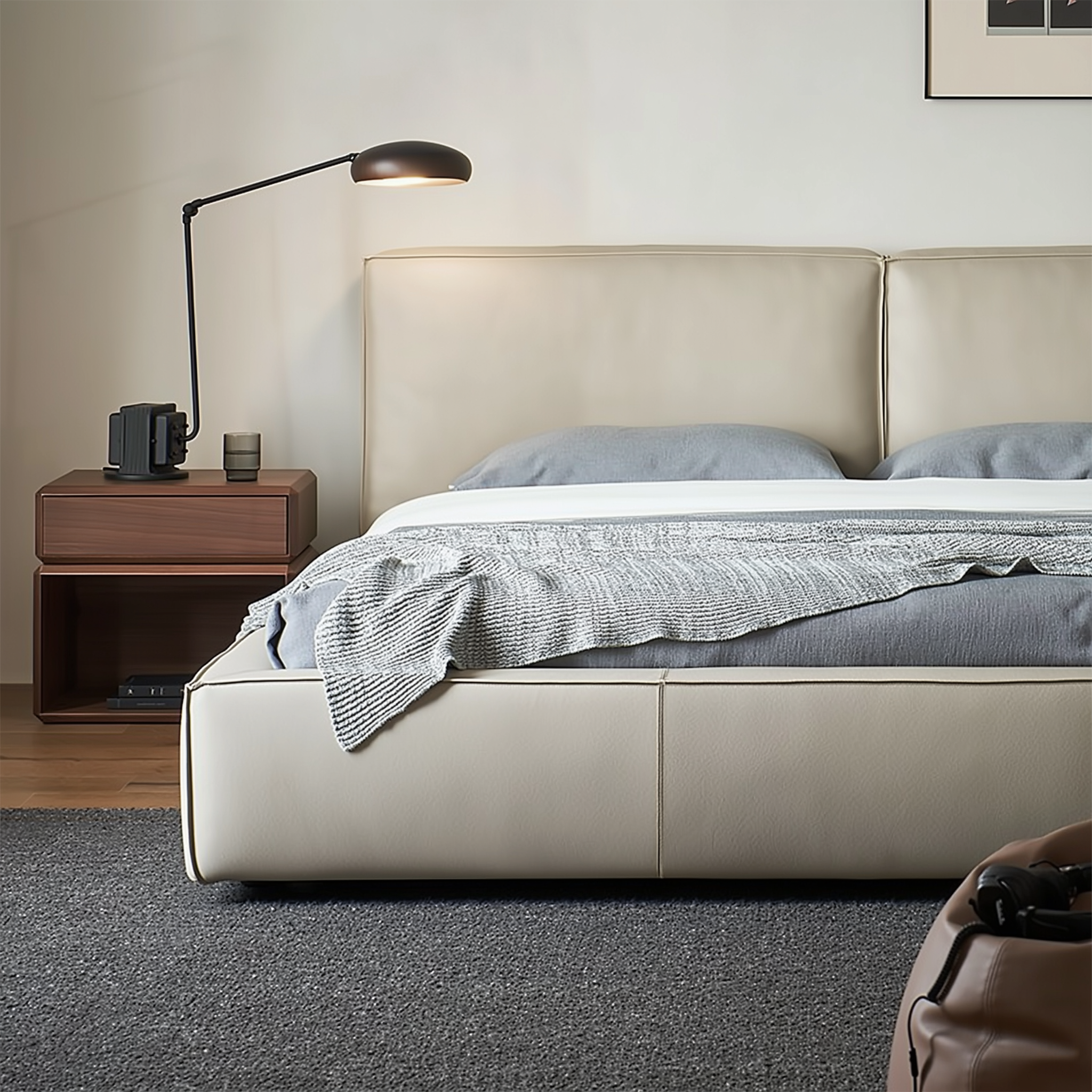 Pudding Leather Bed