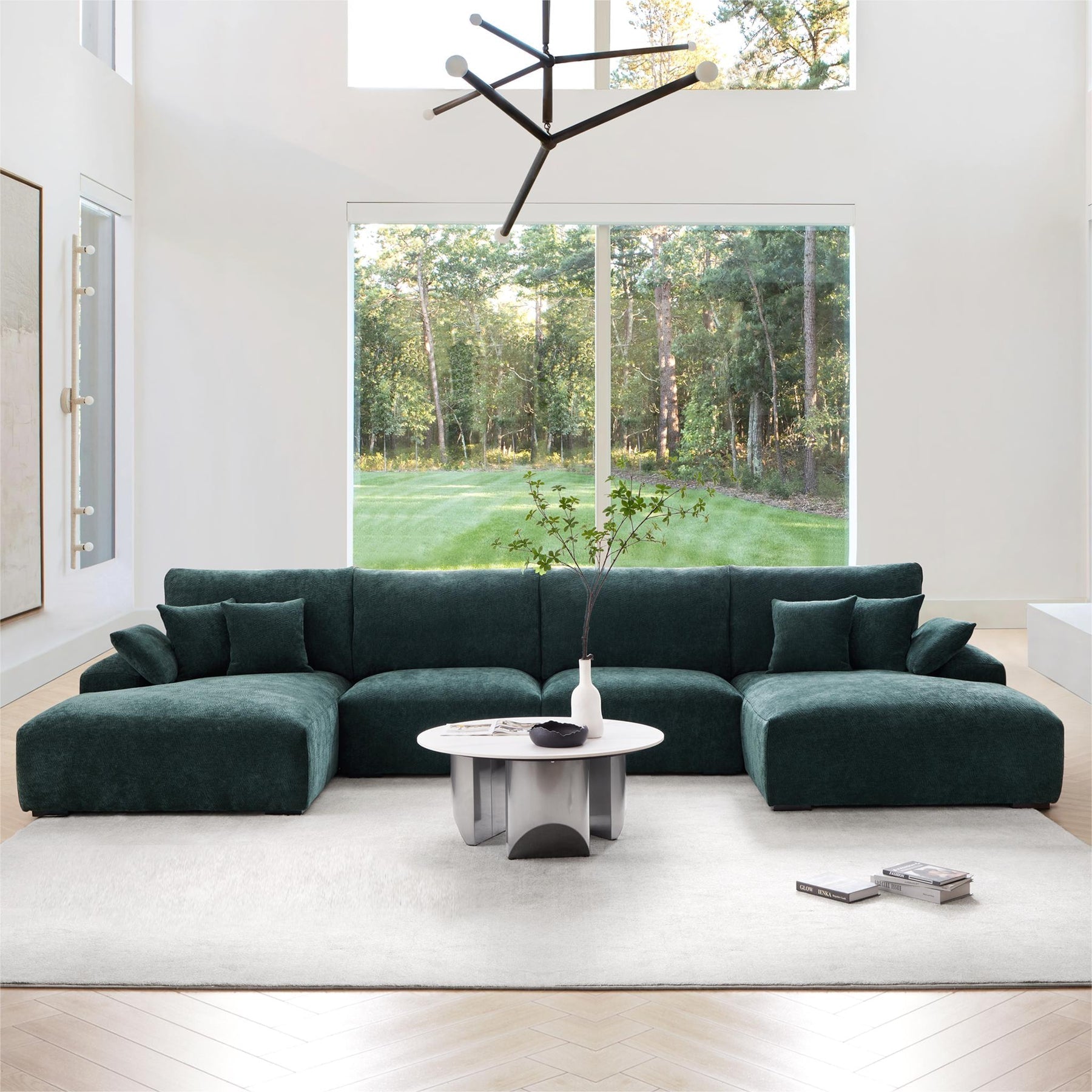 Le canapé d'angle en U bleu marine Empress