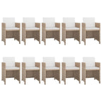 vidaXL Ensemble de meubles de patio Table et chaises d'extérieur Ensemble de salle à manger en polyrotin