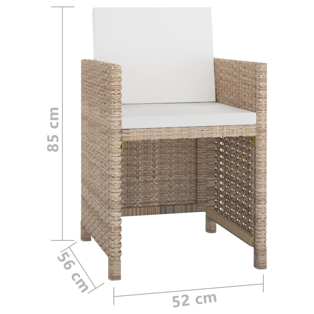 vidaXL Ensemble de meubles de patio Table et chaises d'extérieur Ensemble de salle à manger en polyrotin