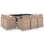 vidaXL Ensemble de meubles de patio Table et chaises d'extérieur Ensemble de salle à manger en polyrotin
