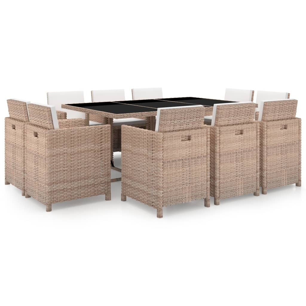 vidaXL Ensemble de meubles de patio Table et chaises d'extérieur Ensemble de salle à manger en polyrotin