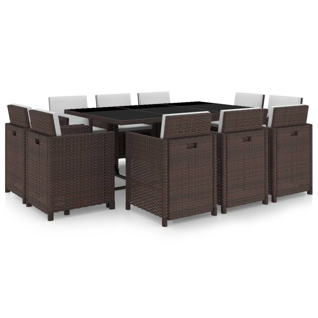 vidaXL Ensemble de meubles de patio Table et chaises d'extérieur Ensemble de salle à manger en polyrotin