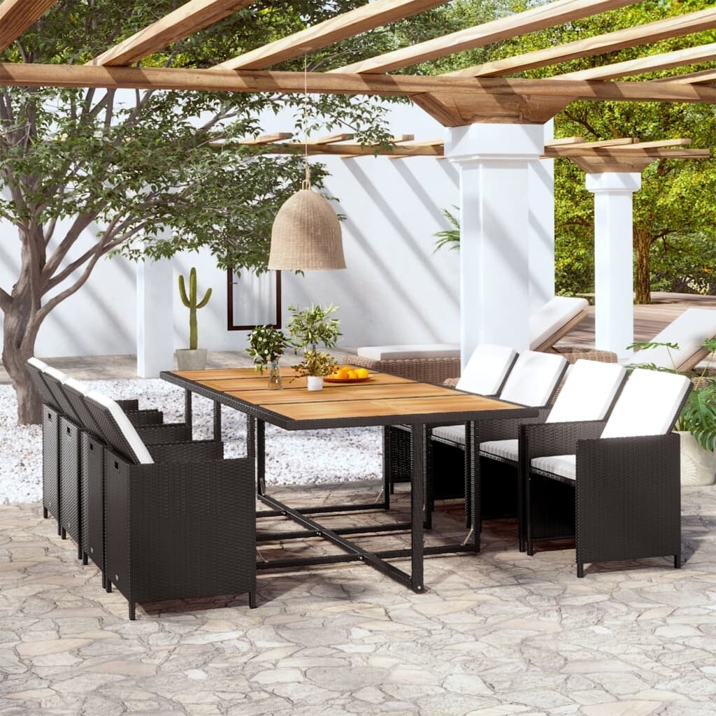 vidaXL Ensemble de meubles de patio Table et chaises d'extérieur Ensemble de salle à manger en polyrotin