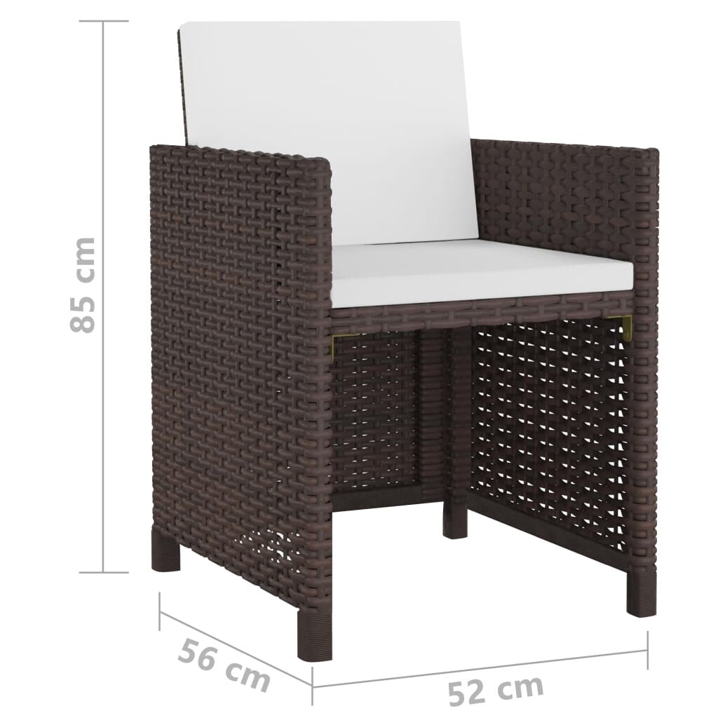 vidaXL Ensemble de meubles de patio Table et chaises d'extérieur Ensemble de salle à manger en polyrotin